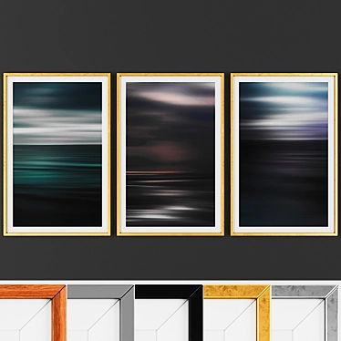 Modern 3-Piece Picture Set: 5 Frame Options 3D model image 1 