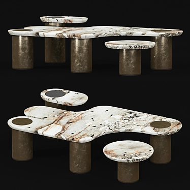 Elegant Interlude Marble Table 3D model image 1 