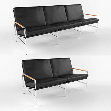 Modern Danish Design Sofas 3D model image 1 