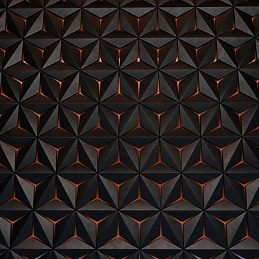 Sleek Black Hexagon 3D Panels 3D model image 1 