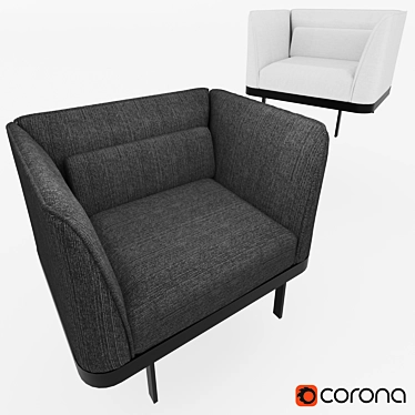 Stylish Luna Armchair: Perfectly Crafted 3D model image 1 