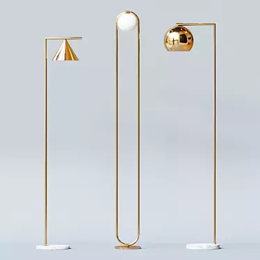 Modern Loft Concept Floor Lamp Set 3D model image 1 