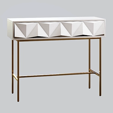 Modern Sculpted Console with Geo Design 3D model image 1 