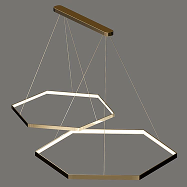 Elegant HEXIA_DUO Chandelier 3D model image 1 