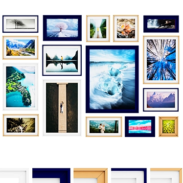 Gallery Frame Set - High Quality Multi-Piece Wall Collection 3D model image 1 