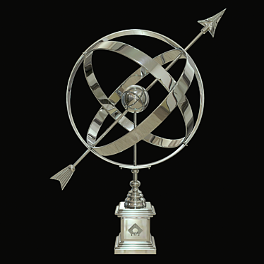 Modern Metal Space Arrow Sculpture 3D model image 1 