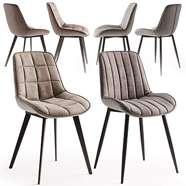 Modern Chair Set: Adah & Anant 3D model image 1 