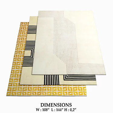 Classic Rugs: Ivory, Ebony, Monteverdi 3D model image 1 