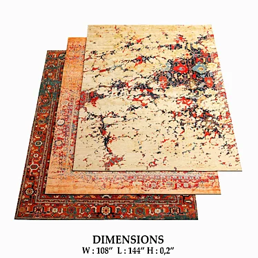 Erased Heritage Bidjar Rugs 3D model image 1 