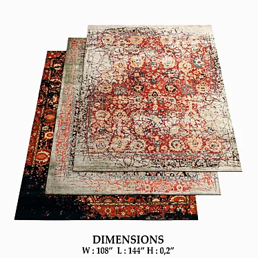 Erased Heritage Bidjar Rugs 3D model image 1 