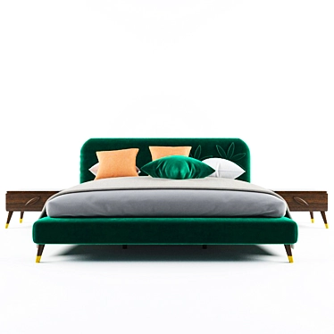Aria Bed: Enza Home Collection 3D model image 1 