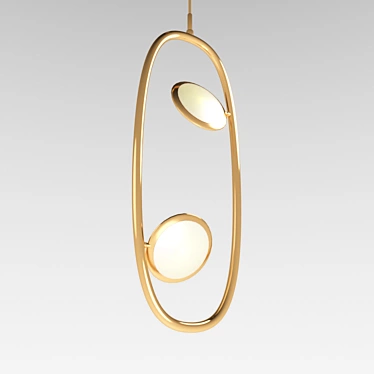 Modern Hoop Gold Pendant Light 3D model image 1 