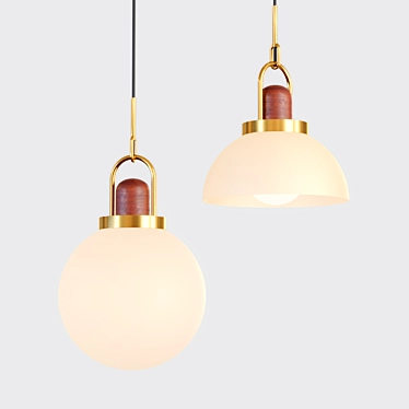 Elegant Glass Pendant Light 3D model image 1 