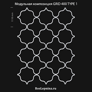 Modular Grid 400 - Stylish Gypsum Decor! 3D model image 1 