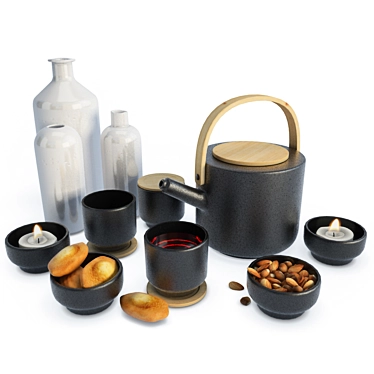 3D Asiatic Tea Set 3D model image 1 