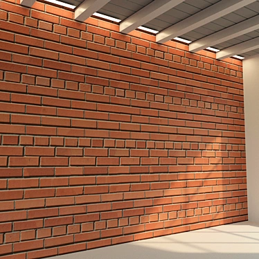 Vintage Brick Wall Texture 3D model image 1 