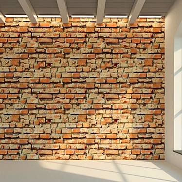  Vintage Brick Wall Texture 3D model image 1 