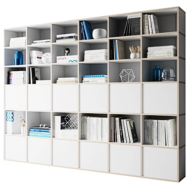 Customizable Modular Wall Storage 3D model image 1 