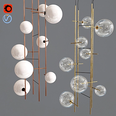 Bolle Tela Pendant Lamp: Modern Elegance in Glass 3D model image 1 