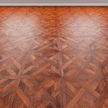 Versailles Parquet Vinyl Flooring - Dark & Durable 3D model image 1 