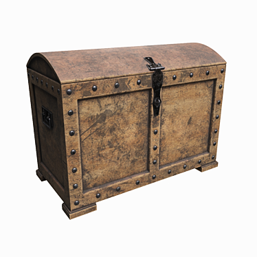 Vintage Wooden Chest 3D model image 1 