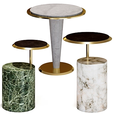 Elegant Pregno Marble Coffee Tables 3D model image 1 