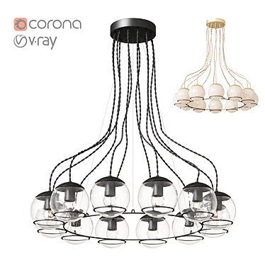 Orbit 12 Chandelier - Elegant Lighting for Any Space 3D model image 1 