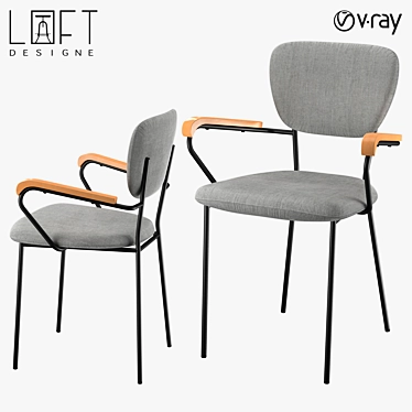 Modern Metal and Fabric Chair: LoftDesigne 1483 3D model image 1 