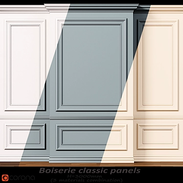 Classic Wall Molding Panels 3D model image 1 