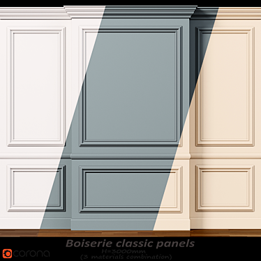 Classic Wall Molding Panels 3D model image 1 