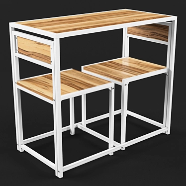 Bertille Table & Chairs Set 3D model image 1 