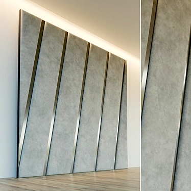 Elegant Soft Panel Wall Decoration 3D model image 1 