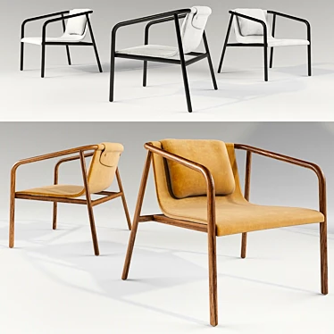 Bernhardt Oslo Lounge Chair: American Walnut & Upholstery 3D model image 1 