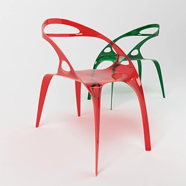  Modern Ergonomic Stool 3D model image 1 