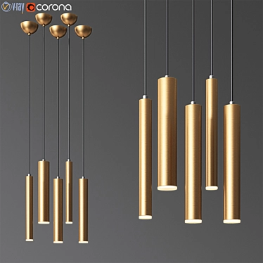 Sleek LED Pendant Light 3D model image 1 