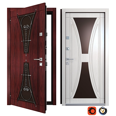 Calypso Entrance Metal Door - Your Frame 3D model image 1 