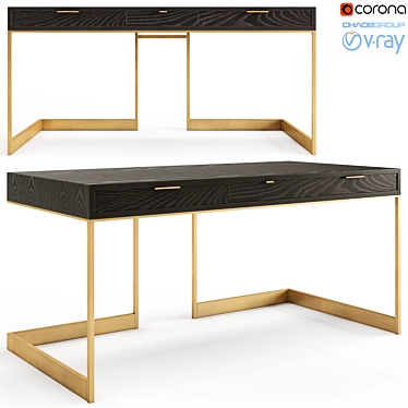 Modern Wshbone Drawer Desk 3D model image 1 