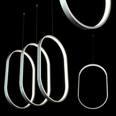Oval Luchera Lamp Composition, Modern High-tech Loft, 30x50cm 3D model image 1 