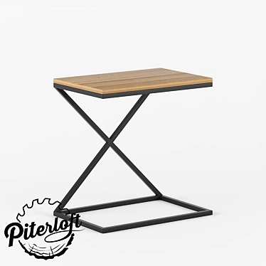 Rustic Metal and Wood Table 3D model image 1 