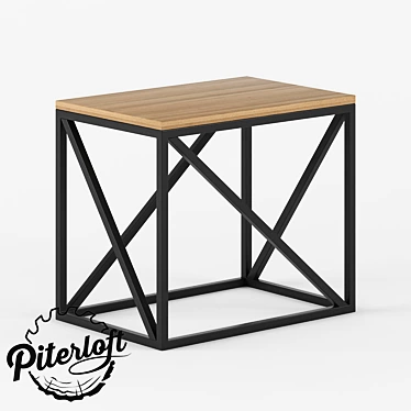 Rustic Wood Crossbeam Coffee Table 3D model image 1 