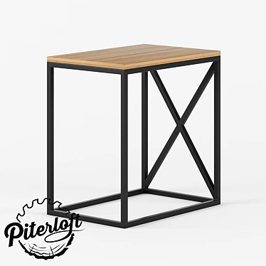 Industrial Wood and Metal Coffee Table 3D model image 1 