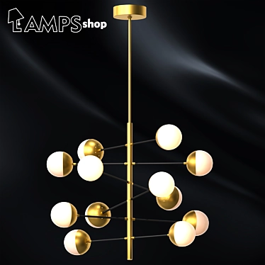 Golden Milky Tree Chandelier 3D model image 1 