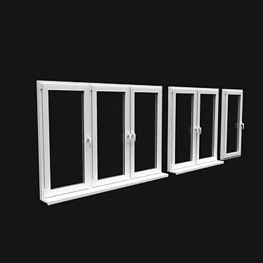 Standard Size PVC Windows: Built to Specification 3D model image 1 