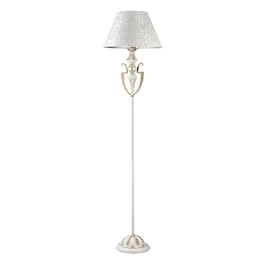 Elegant White Gold Floor Lamp 3D model image 1 