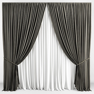 Exquisite Drapery: Detailed Luxury Curtains 3D model image 1 