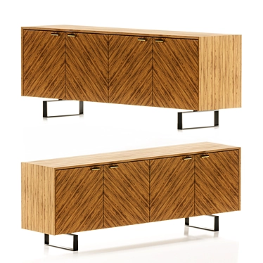 Exquisite Wood Sideboard 3D model image 1 