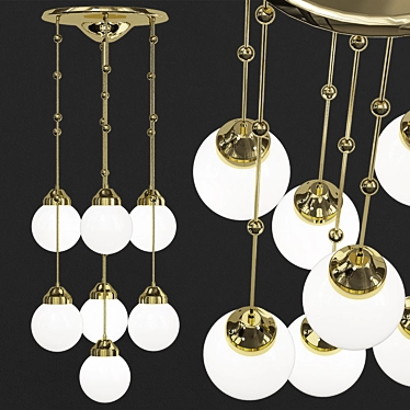 Koloman Moser Chandelier: Timeless Elegance 3D model image 1 