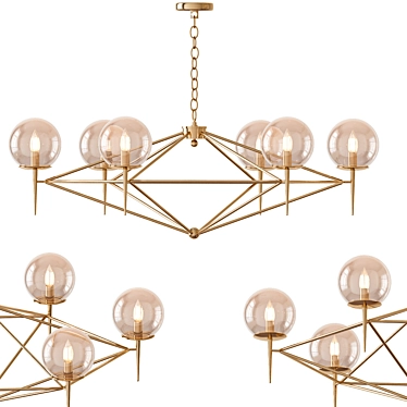 Elegant Glass Chandelier 3D model image 1 