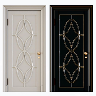 Elegant Traditional Interior Doors 3D model image 1 