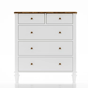 Sleek White Drawer Chest 3D model image 1 